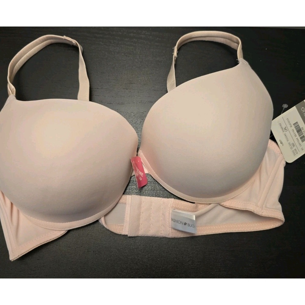 NWT Fashion Bug Womens Bra 36D Light Pink Underwire Gel Padded Extreme Push-Up